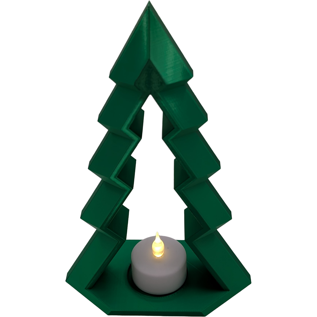 Geometric Christmas Tree With Tea Light